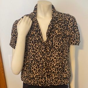 Leopard Crop Blouse